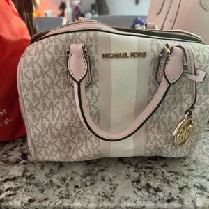 Michael Kors White Monogram Satchel